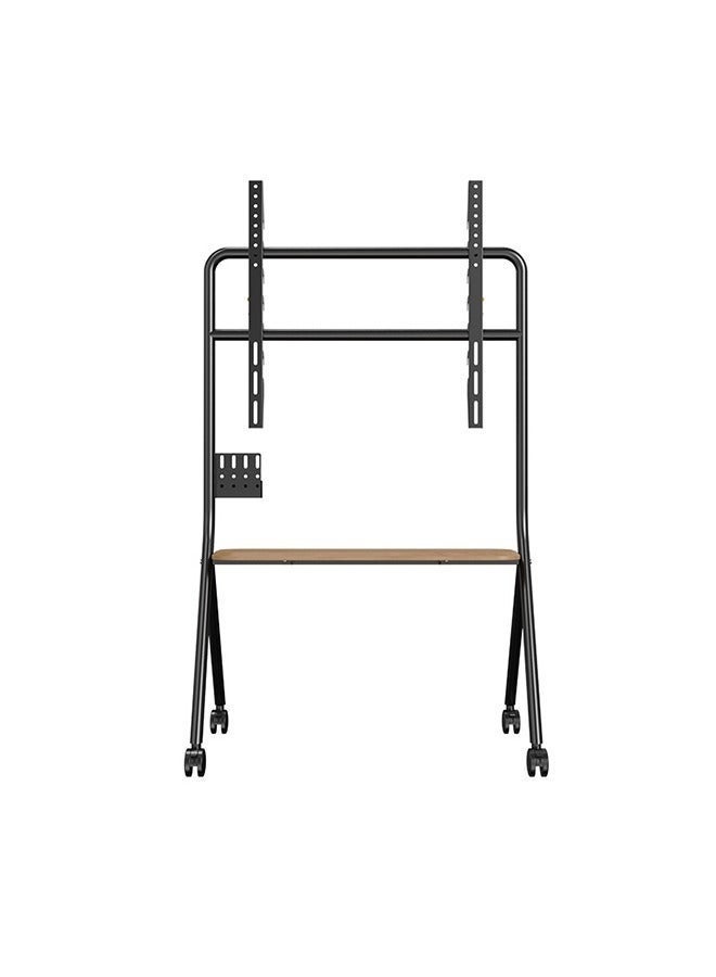 WALALLA TV Stand for 42 to 75Inch LCD LED OLED 4K Screens, Portable Heavy Duty Rolling TV Stand with Wheels Height Adjustable Mobile TV Cart with Wood Media Shelf Heavy Duty Portable TV Stand Up to 110Lbs Movable Floor Mount Stand with Shelf - Image 5